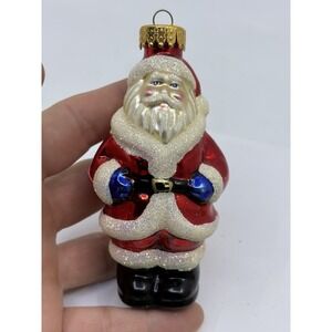 Santa Claus  Blown Glass Christmas Ornament 4" Collectible